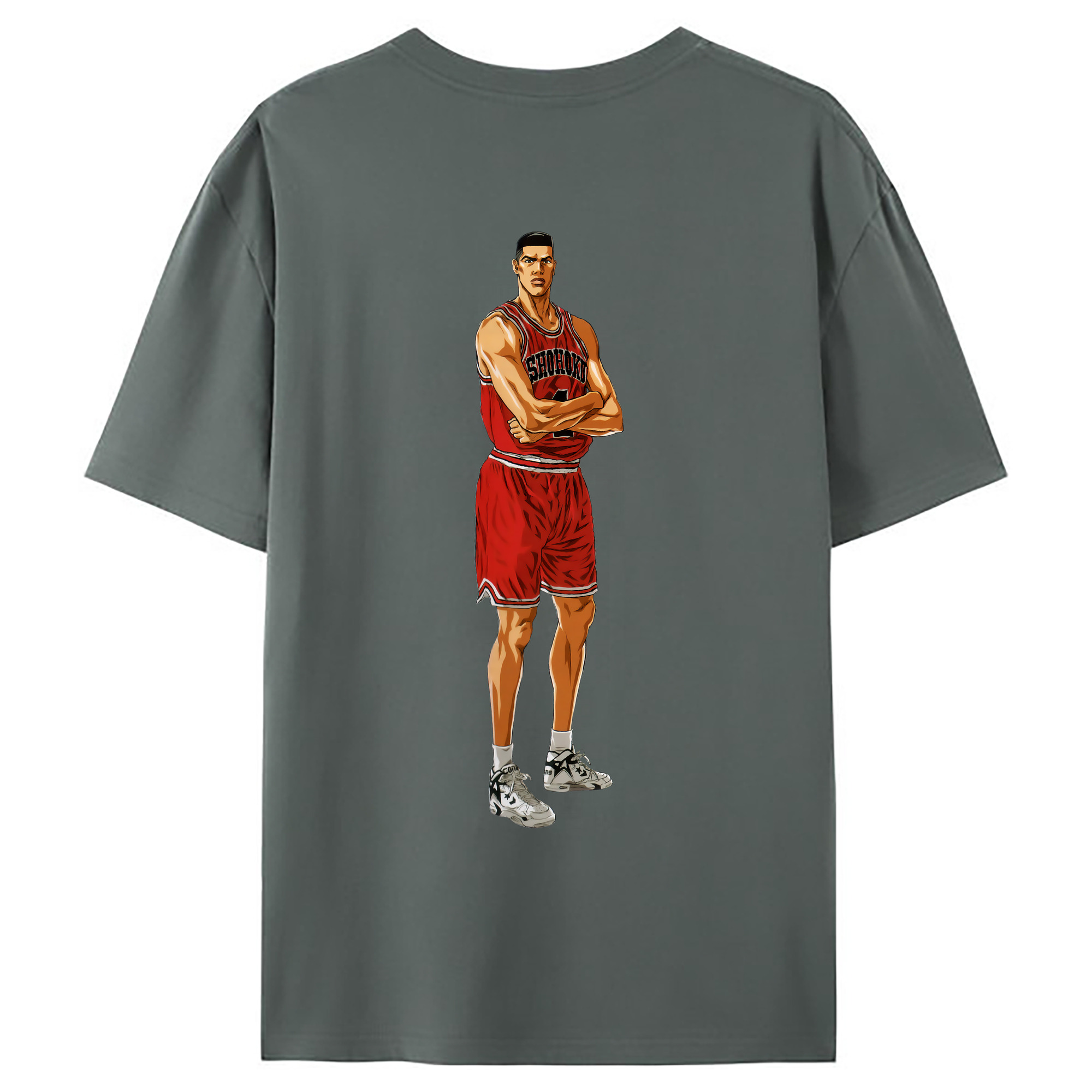 （画像用） SLAM DUNK／スラムダンク 綿100％ メンズ半袖Tシャツ（バックプリント） 通気性